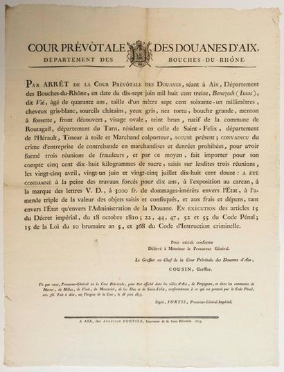 AIX CUSTOMS. 1813. EMPIRE. STRAITJACKET &...