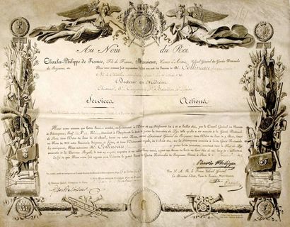 PATENT OF DECORATION OF THE LYS, such as...