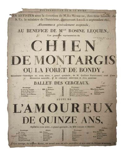 SHOW SHEET of 1815: 