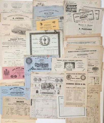 PARIS. COLLECTION OF 102 PARIS INVOICES from...
