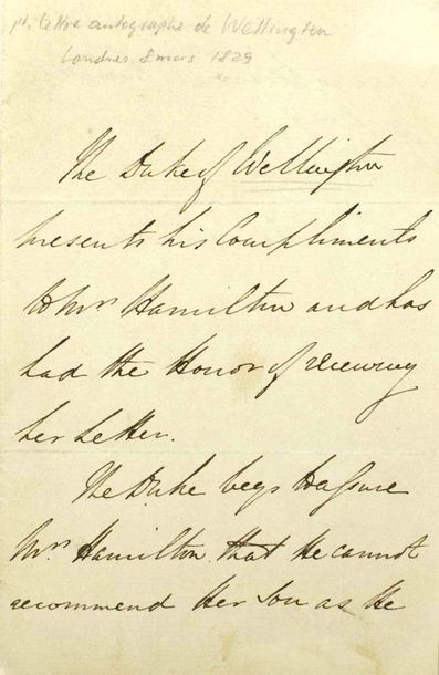 DUC DE WELLINGTON (Arthur Wellesley) Dublin...