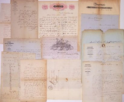 PRINTING. 13 Letters addressed to DERRIEY,...