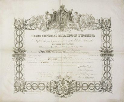 LÉGION D'HONNEUR. SECOND EMPIRE. NORD - Diplôme...