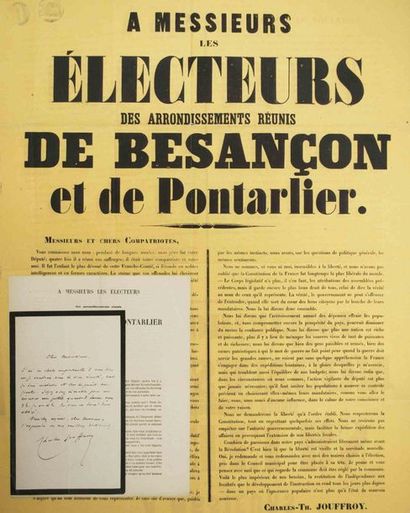 FRANCHE-COMTÉ. Lettre Autographe signée «Charles-Th....