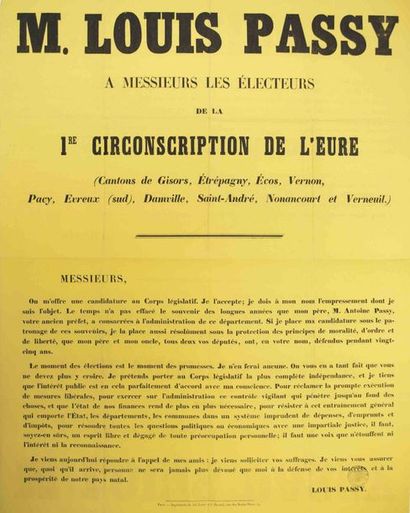 ÉLECTION dans l'EURE de 1869 - «M. Louis...
