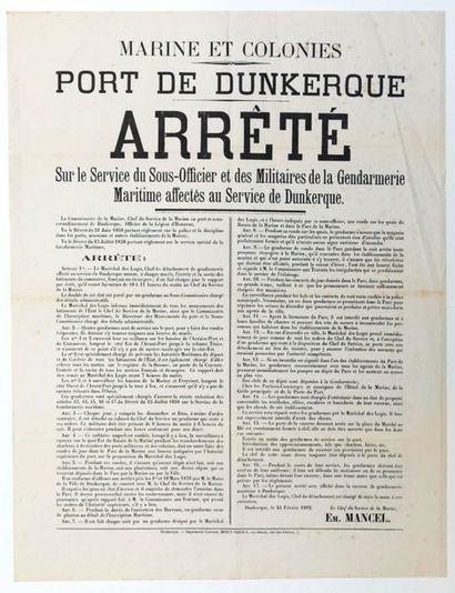 MARINE ET COLONIES. PORT DE DUNKERQUE (59)...