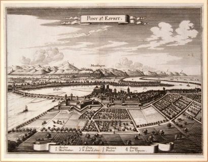 (GARD.) Engraving of the Town of 