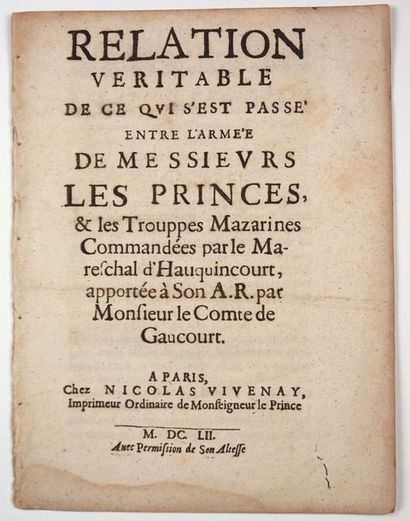 MAZARINADE. 1652. 