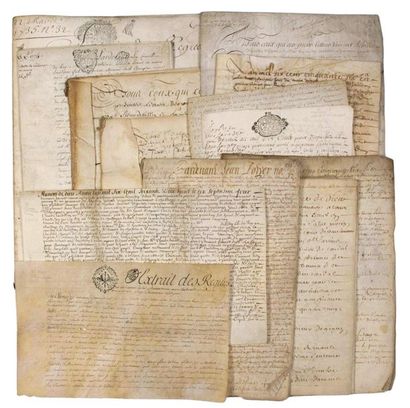 BURGUNDY. COLLECTION OF 19 PARCHMENTS and...