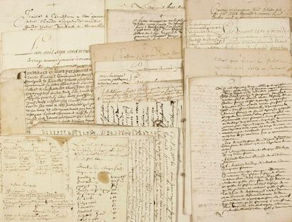 (DOUBS.) FAMILY ARCHIVE. 32 Papers from 1679...