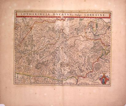 17th century map LOTHARINGIA. Lotharingia...