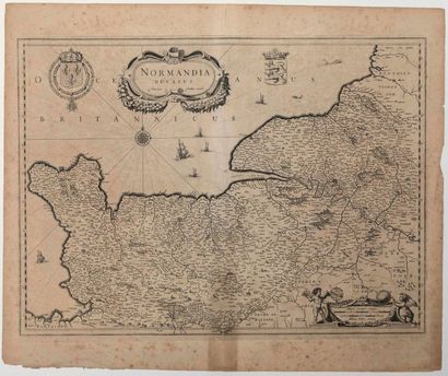 NORMANDY 17th century map: 