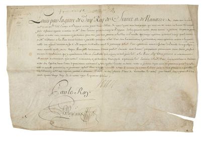 LOUIS XIV.
CALVADOS. 1691. Parchment signed...