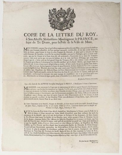 HEADQUARTERS OF MONS 1691 (present Belgium)...