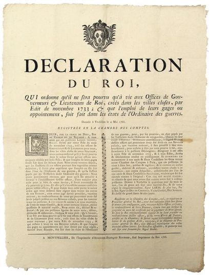 - 1766. GOVERNORS OF WALLED CITIES. 