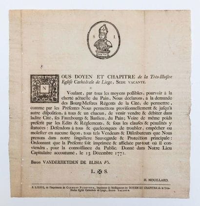 BELGIUM. 1771. CORK CATHEDRAL. 