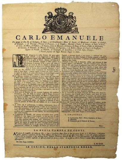 1774. (KNOWLEDGE). CHARLES EMMANUEL King...