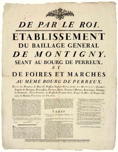 YONNE. 1777. LORD OF MONTIGNY. 