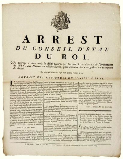 MARINE. 1783. BRITAIN. RIGHT OF FREIGHT....