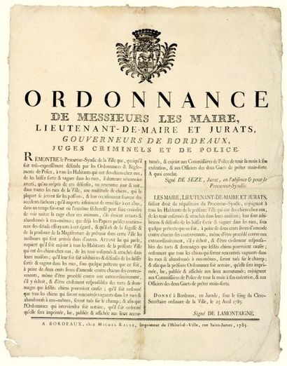 1785. BORDEAUX (33). STRAY DOGS. 