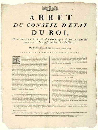 AGRICULTURAL CALAMITY of 1785. BURGUNDY &...