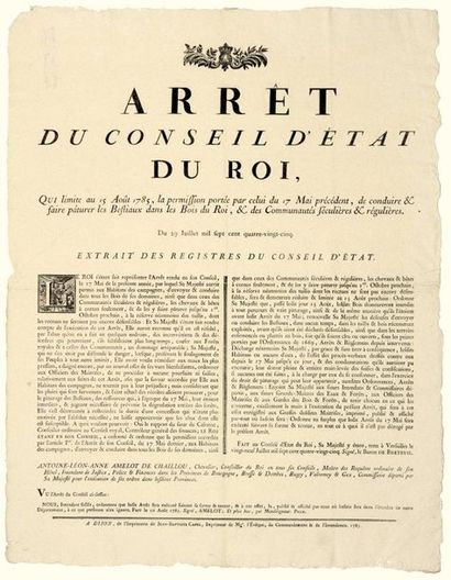 BURGUNDY & BRESSE. 1785. DEGRADATIONS IN...