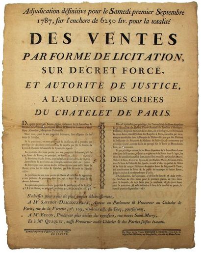 NORMANDY. 1787. PARIS. Marquis de THIBOUVILLE....