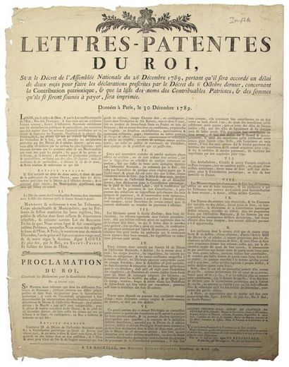 CHARENTE-MARITIME. 1789. PATRIOTIC CONTRIBUTION....