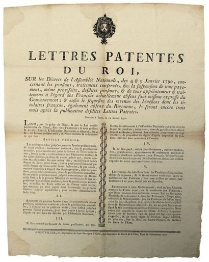 HÉRAULT. 1790. EMIGRATION OF THE NOBLES....