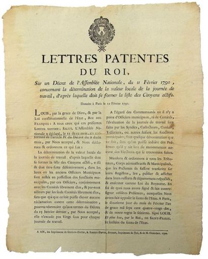 MOUTH OF THE THRONE. 1790. ACTIVE CITIZENS:...
