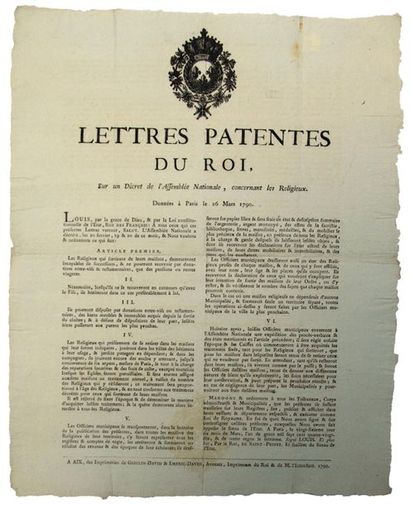 MOUTH OF THE THRONE. 1790. ABOLITION OF THE...