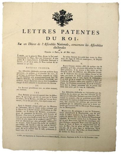 REVOLUTION. 1790. OATH OF THE ELECTORAL ASSEMBLIES....