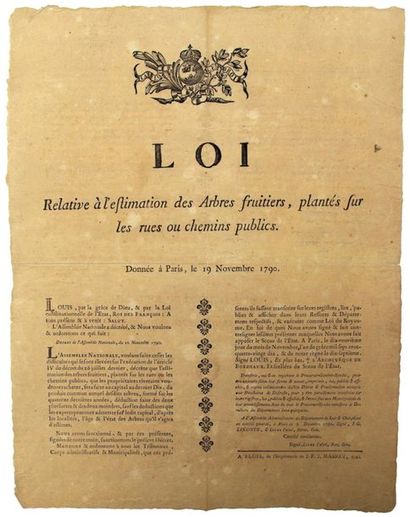 LOIR-ET-CHER. 1790. FRUIT TREES. Law relating...