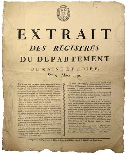 MAINE AND LOIRE. 1791. CUTTLEFISH ON THE...