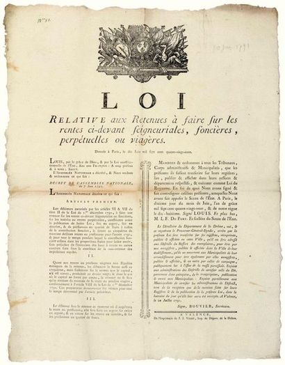 REVOLUTION. 1791. DROM. ABOLITION OF THE...