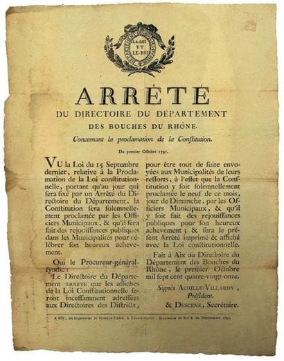 MOUTH OF THE THRONE. 1791. PROCLAMATION OF...