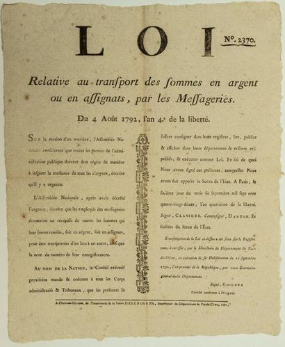 ASSIGNATES. 1792. DANTON. 