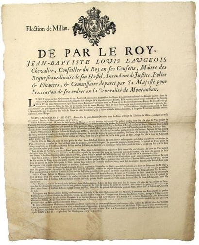AVEYRON. 1719. ELECTION OF MILLAU (12). 