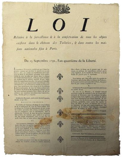 CASTLE OF THE TILERIES. MUSEUM. 1792. EURE....