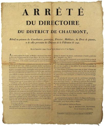 HAUTE-MARNE. 1792. FEDERATION DAY 14 July...