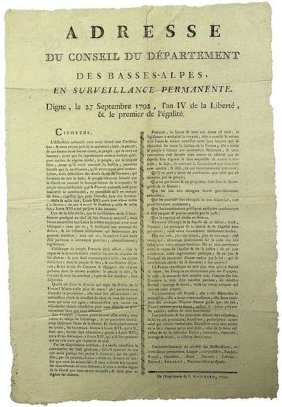 ALPES DE HAUTE PROVENCE. 1792. 