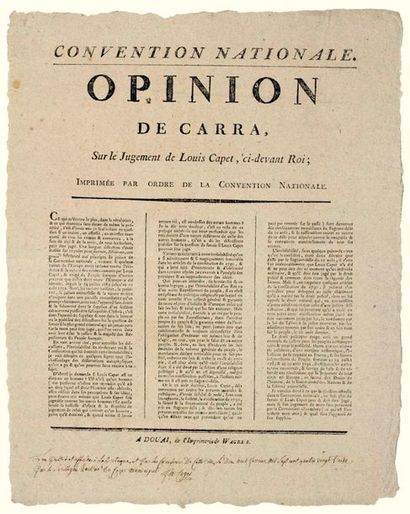1793. TRIAL OF KING LOUIS XVI. CARRA (Jean...