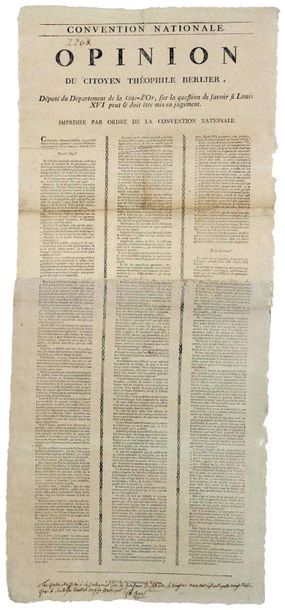 1793 (TRIAL OF KING LOUIS XVI). BERLIER (Theophilus)...