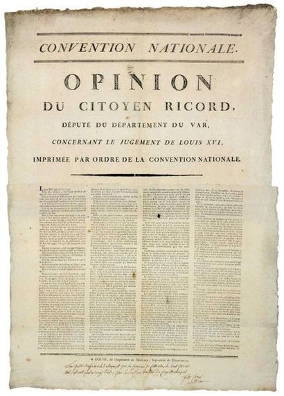 1793 (TRIAL OF KING LOUIS XVI). RICORD (Jean...