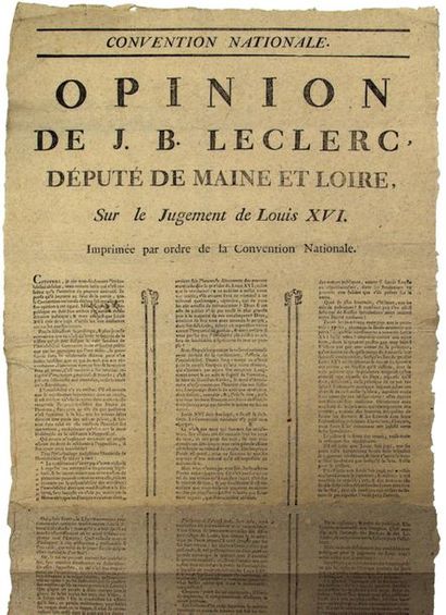 1793 (TRIAL OF KING LOUIS XVI). LECLERC (Jean...