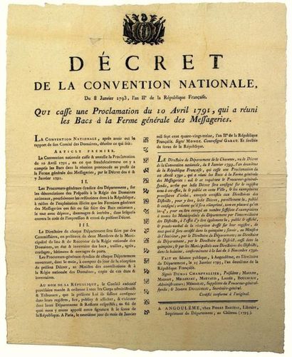 CHARENTE. 1793. GENERAL COURIER FARM. 