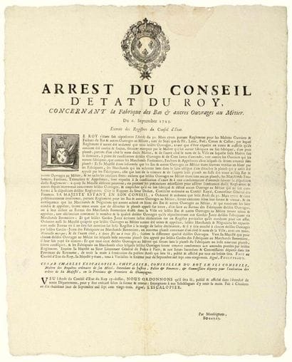 1723. CHAMPAGNE. OUVRAGES AU MÉTIER. CHALONS...