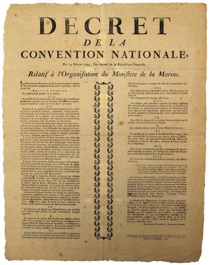 MARINE. Decree of 14 February 1793 relating...