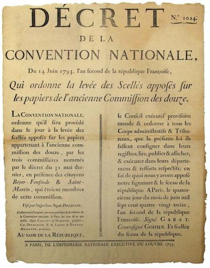 1793. FALL OF THE GYRONDINS. COMMISSION OF...