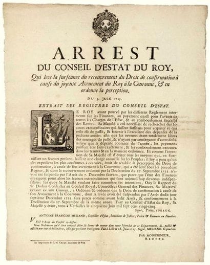 1725. VERSAILLES (78). LILLE (59). ADVENT...